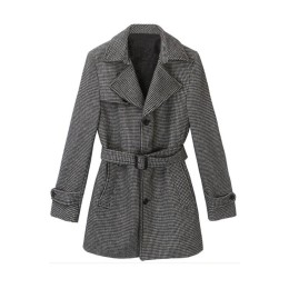 SKLS024 a large number of customized women's blazers, customized mid-length houndstooth belted blazers, blazers dogtooth blazer    long blazer jacket SKLS024 a large number of customized women's blazers, customized mid-length houndstooth belted blazers, blazers dogtooth blazer    long blazer jacket